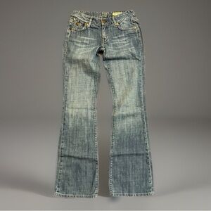 CHIP & PEPPER sz 1 - W24 x L32 7" Rise LA JOLLA FLARE SEXY FIT Blue Denim